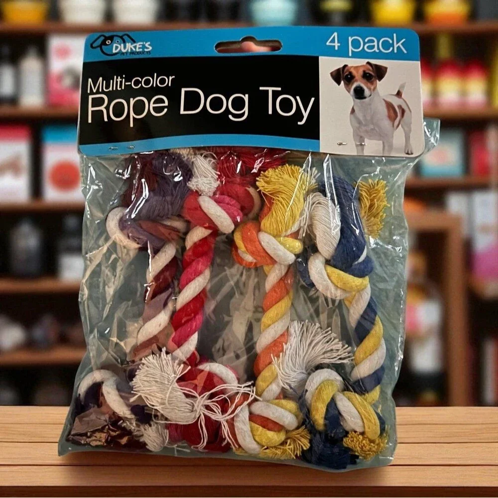Multi-Color Rope Dog Toy Set (4-Piece, ~6" Each) - Picture 1 of 1